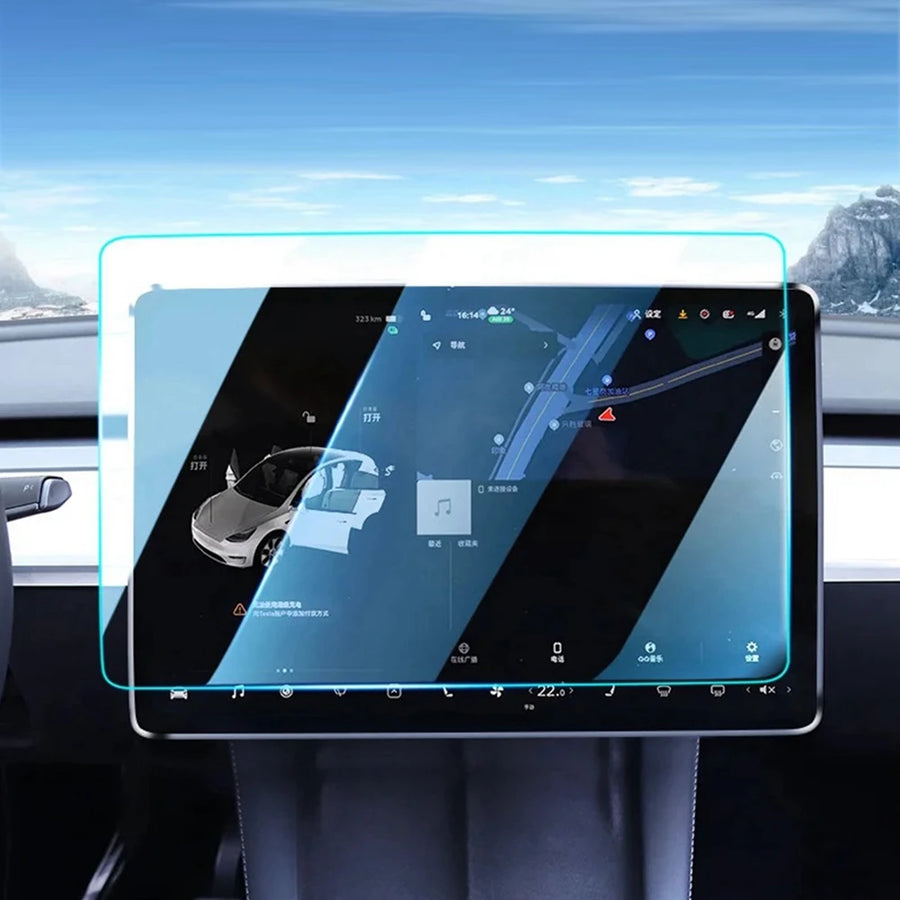 9H Tempered Glass Film for 2026 Tesla Model Y L 6 Seater Juniper Launch 16 inch Front Screen Rear Display Protector 2PCS Sets