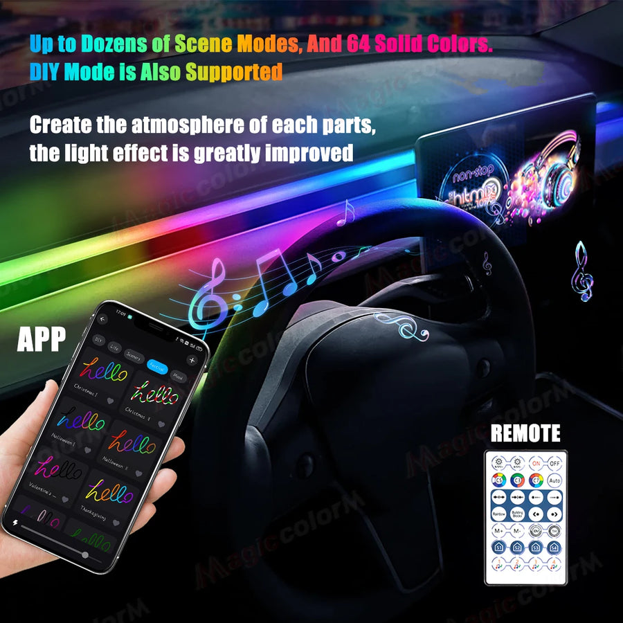 RGB USB Symphony Ambient Lights with App Control for Tesla LED Ambient Light MAGIC COLORM