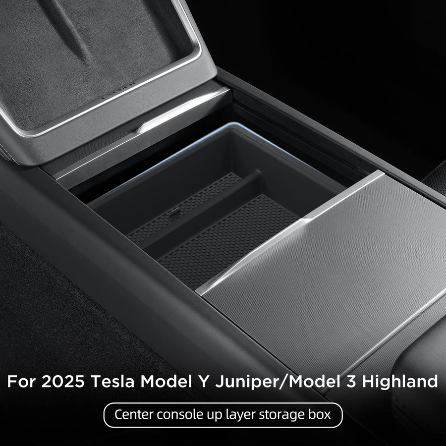 Smabee for Tesla Model Y Launch 2025 Juniper/Model 3 Highland Car Center Console Storage Box Tray Accessories Tidying Dashcam