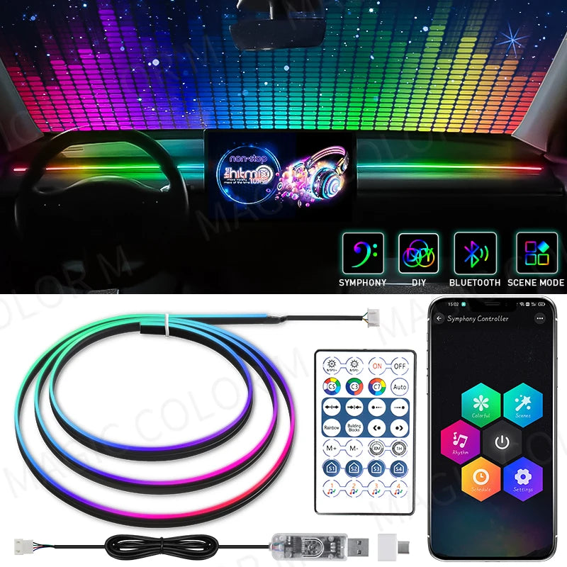 RGB APP Control Lighting for Tesla & Universal Car LED Ambient Light MAGIC COLORM