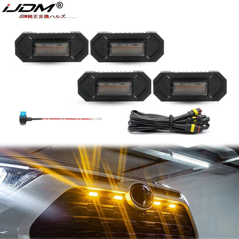 Amber Raptor Style Grill Lights For Toyota RAV4 LED Ambient Light iJDM