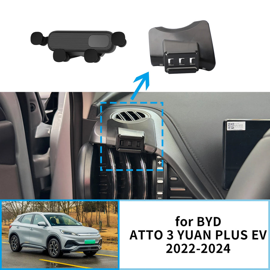 Smart Wireless Charging Phone Mount for BYD Atto 3 2022–2024 Car Phone Holder CATUSIKI
