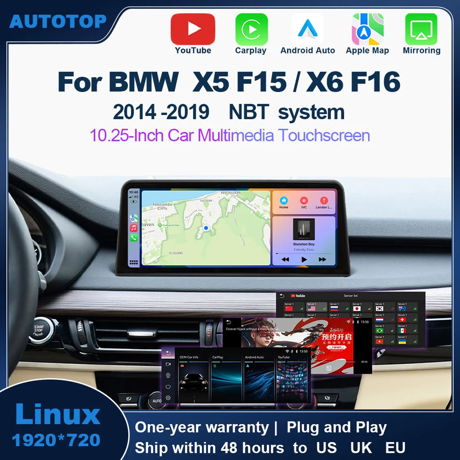 10.25-inch Android Head Unit with Wireless CarPlay for BMW X5 Android Head Unit AUTOTOP