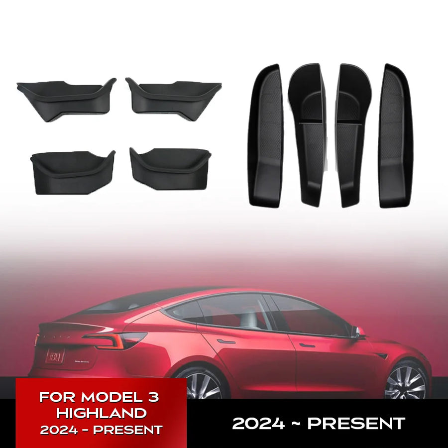 For Tesla New Model 3+ Highland 2024 Rear Full Storage Box Door Handle Armrest Tray Organizer Car Organizer TEKSY