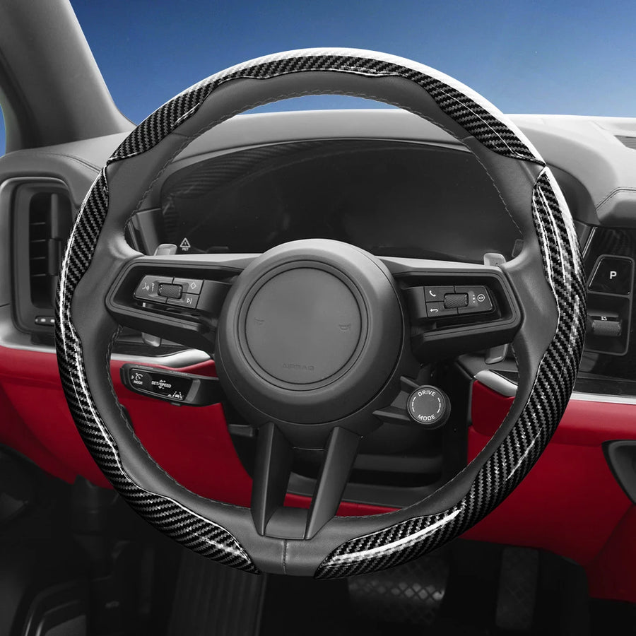 Universal D-Shaped Carbon Fiber Steering Wheel Wr Car Interior Accessory Hocasen