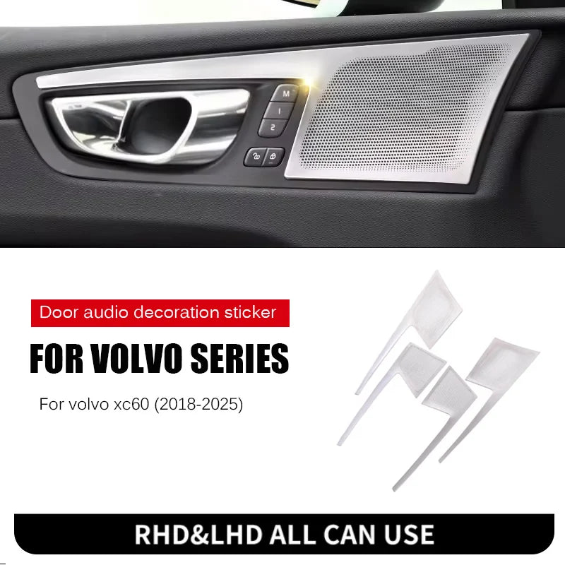 Stainless Door Speaker Trim for Volvo XC60 2018-2025 Car Interior Accessory LINGLUYANG