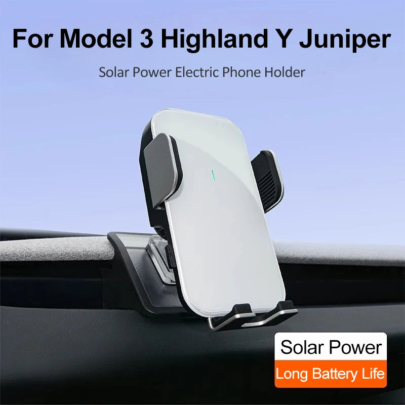 Solar Power Electric Phone Holder for Tesla Model 3 Highland Y Juniper Car Phone Mount OEM
