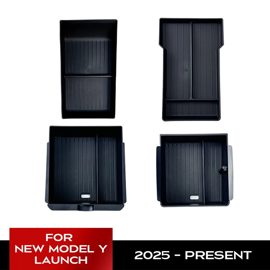 For Tesla New Model Y Launch 2025 Juniper Center Console Eyeglasses Storage Case Armrest Storage Box Upper&Lower Accessories