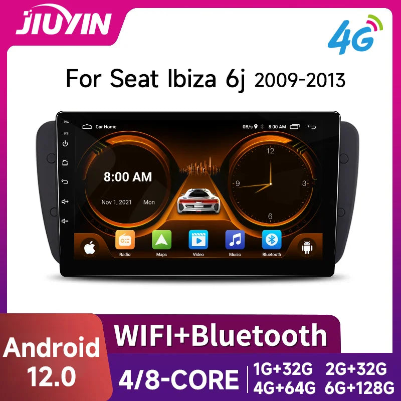 9-Inch Android 12 Head Unit for Seat Ibiza 6J 2009–2013 Android Head Unit JIUYIN