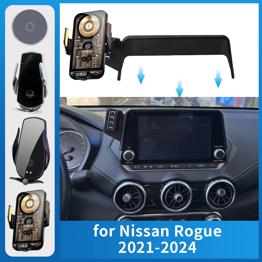 Wireless Charging Phone Holder for Nissan Rogue 2021–2024 Car Phone Holder CATUSIKI