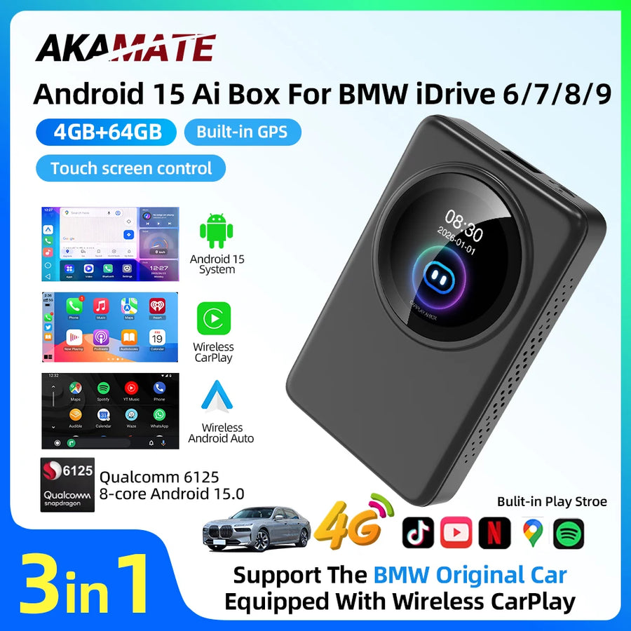CarPlay Adapter AI Box Android 15 for Universal Cars CarPlay Adapter AKAMATE