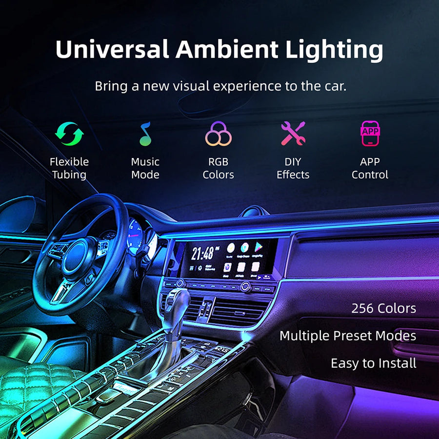 18-in-1 RGB LED Interior Ambient Lighting Kit for Universal Fit LED Ambient Light OEM