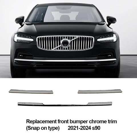 Chrome Bumper Trim for Volvo XC60 S90 Car Interior Accessory LINGLUYANG 2021-2024 S90