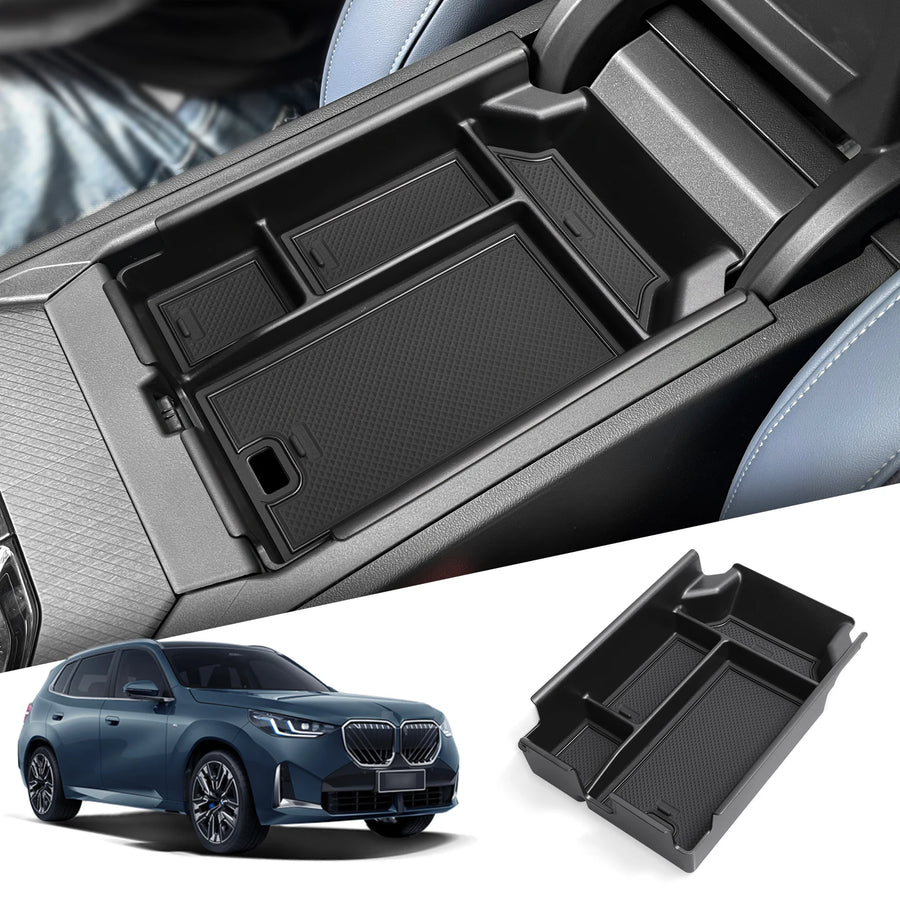 BMW X3 2025 Central Console Armrest Storage Box Stowing Tidying Car Organizer Interior Accessories Black ABS Car Interior Acc