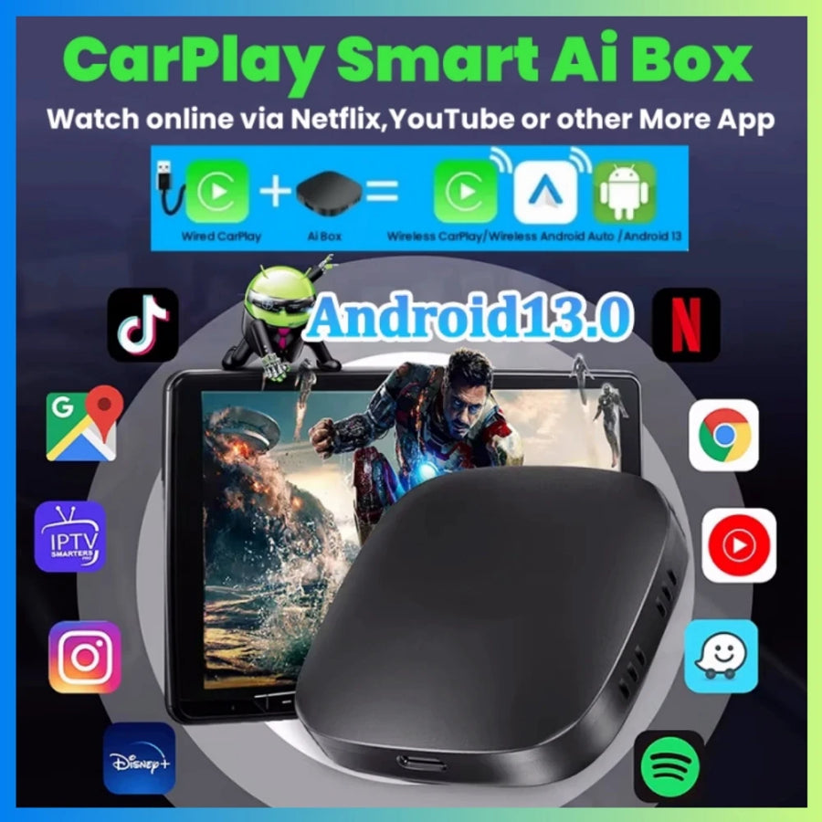Wireless Android 13 Multimedia AI Box for Audi Benz VW Kia CarPlay Adapter OEM