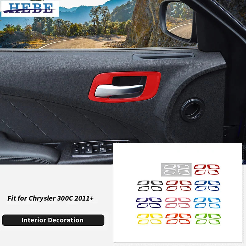 Door Handle Cover Trim for Chrysler 300C Dodge Charger 2011+ Car Interior Accessory HEBE