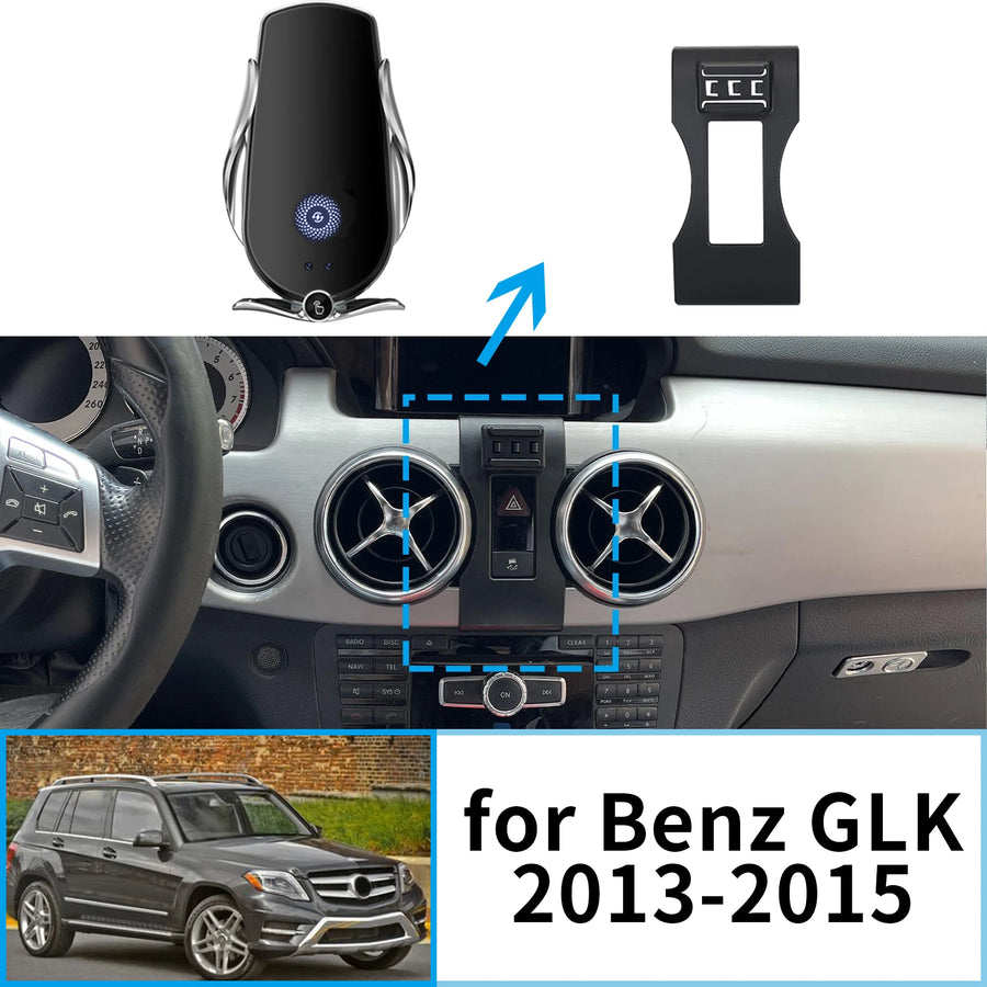 Smart Wireless Charging Phone Mount for Mercedes-Benz GLK 2013–2015 Car Phone Holder CATUSIKI