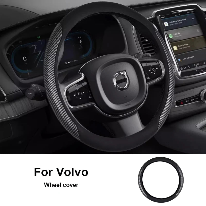 Anti-Slip Steering Wheel Cover for Volvo XC60 S90 Car Interior Accessory LINGLUYANG 1PCS