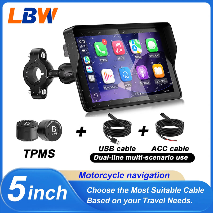 LBW IP69K CarPlay GPS for Universal Motorcycle Android Head Unit LBW