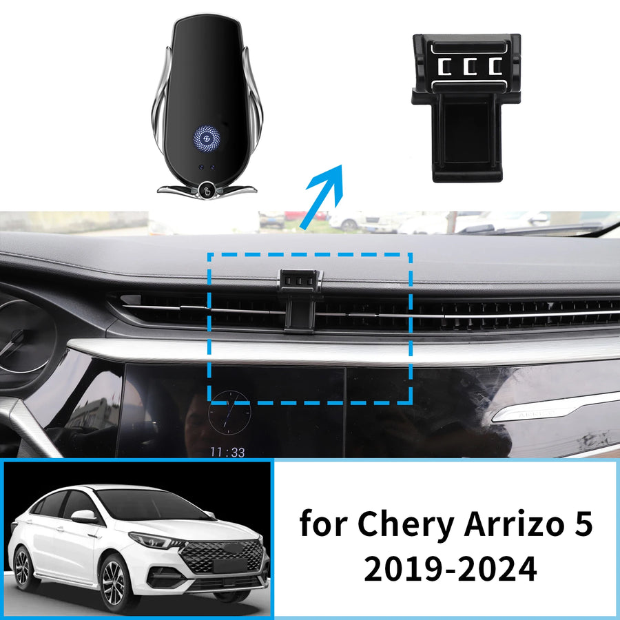 Smart Wireless Fast Charging Phone Mount for Chery Arrizo 5 Car Phone Holder CATUSIKI