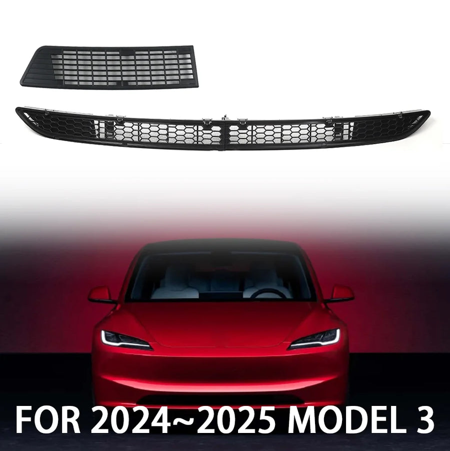 For Tesla Model 3 Highland 2024 Lower Bumper Anti Insect Net Anti Dust Proof Inner Vent Grille Cover Insect-proof Front Cover