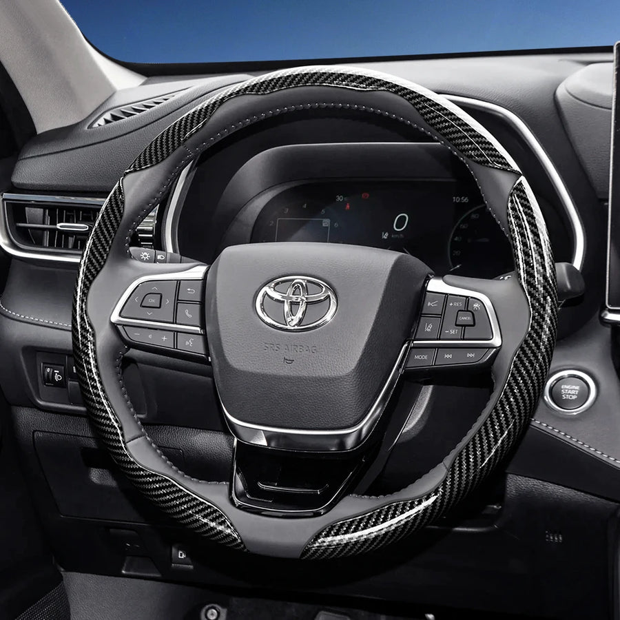 Carbon Fiber Steering Wheel Cover for Toyota Models Car Interior Accessory Hocasen
