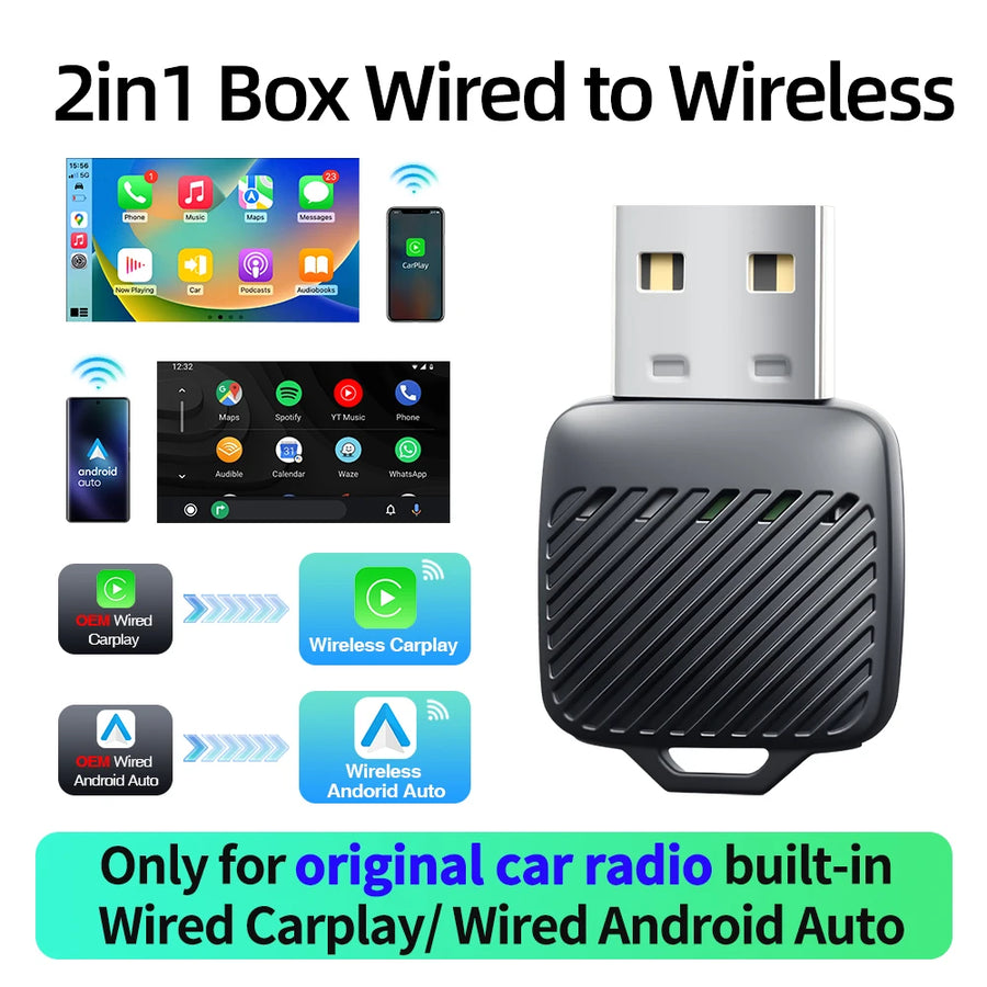 Wireless CarPlay Android Auto Adapter for OEM Radios CarPlay Adapter AKAMATE