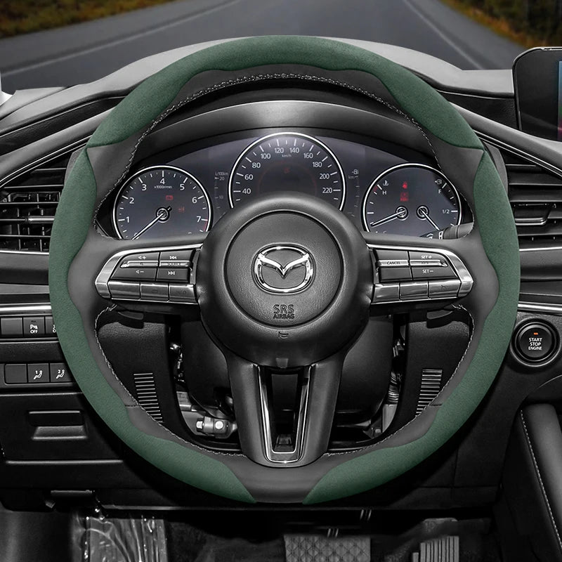 Steering Wheel Anti-Slip Cover for Mazda Models Car Interior Accessory Hocasen Green 3-Piece Set