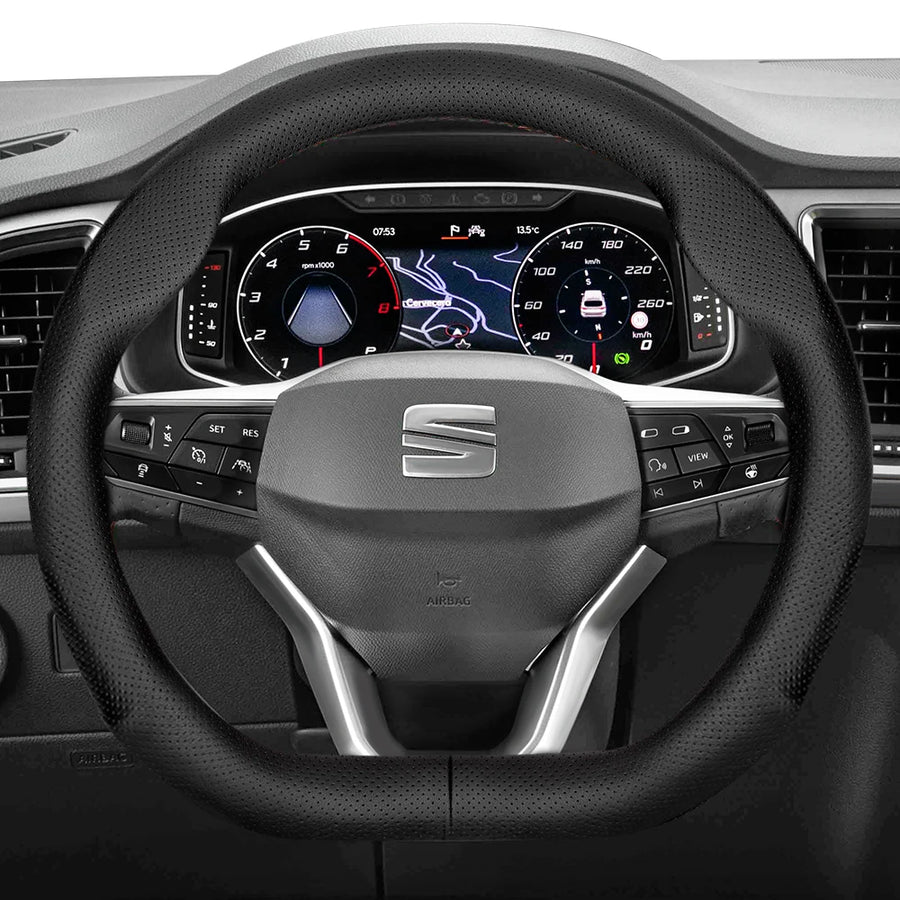 Ultra-Thin Breathable Leather Cover for Seat Models Car Interior Accessory Hocasen Black Punch D-Type