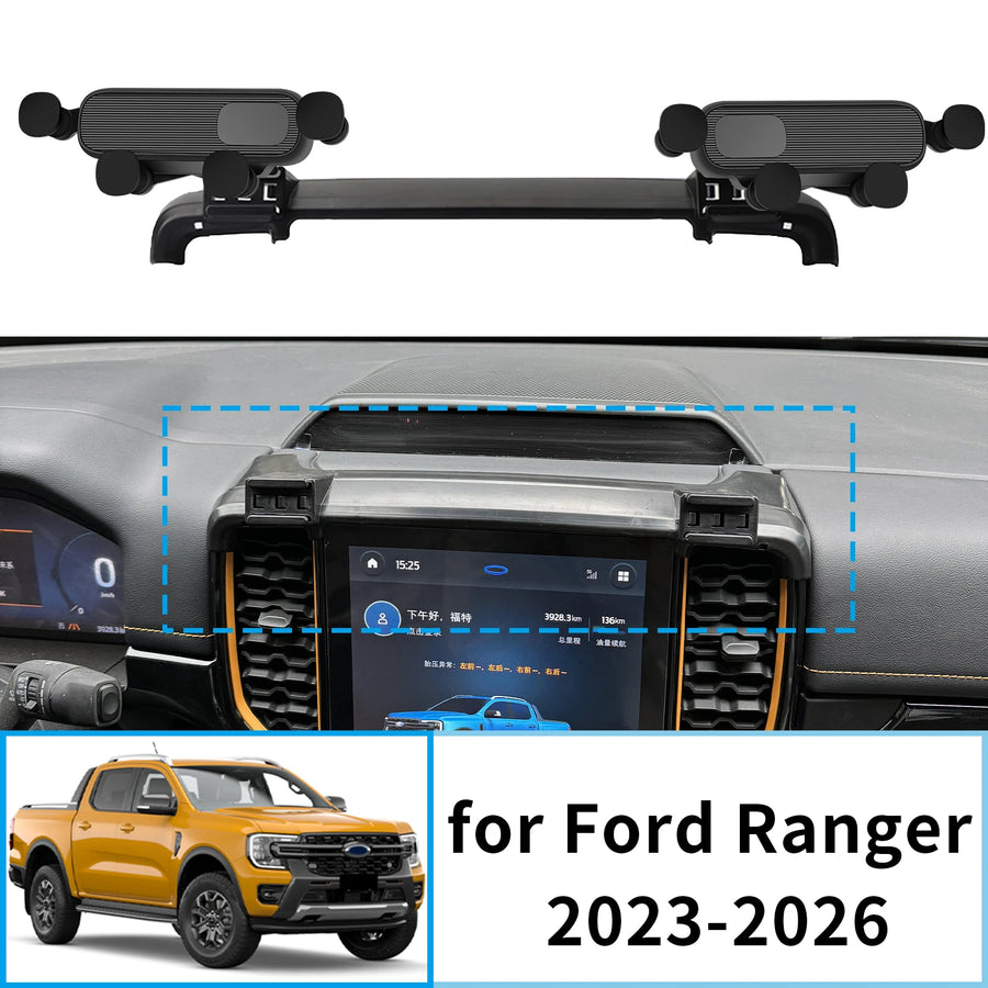 Wireless Charging Phone Mount for Ford Ranger 2023–2026 Car Phone Holder OEM