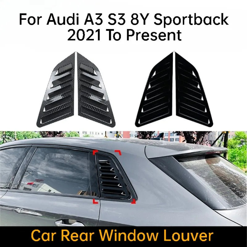 For Audi A3 S3 8Y Sportback 2021 To Present Car Rear Window Louver Decorative Sticker Auto Modification Accessories Car Decal