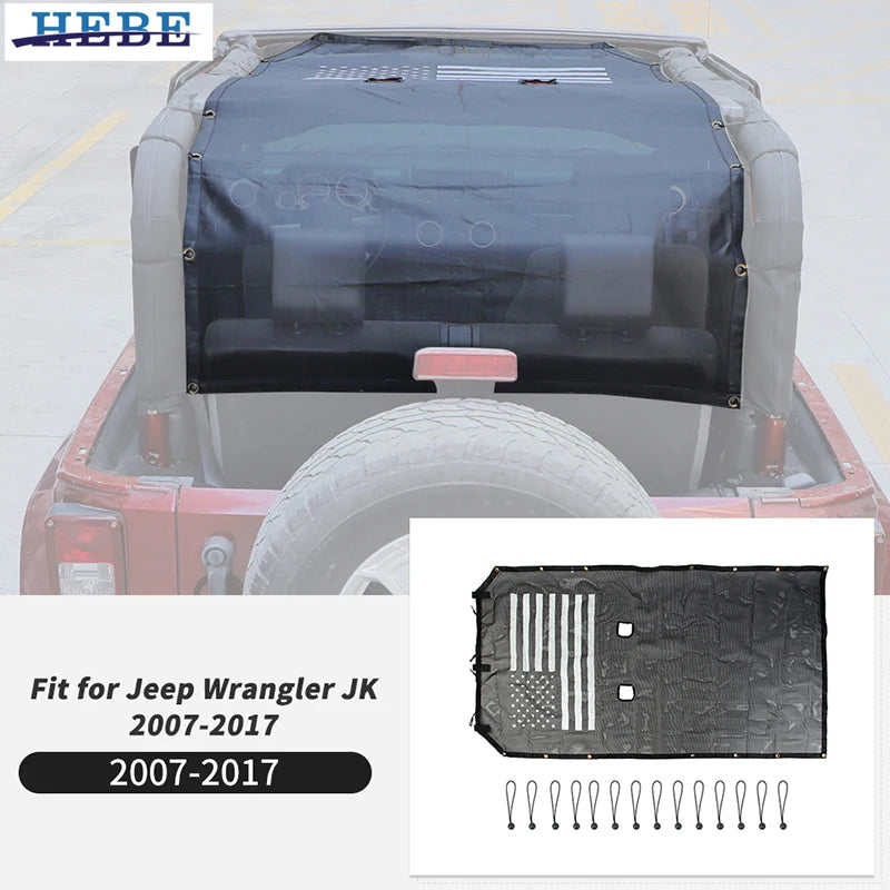 PVC Top Sunshade Cover for Jeep Wrangler JK 07-17 Car Interior Accessory HEBE