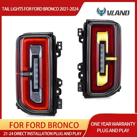 Dynamic LED Tail Lights for Ford Bronco 2021-2024 LED Tail Light Vland
