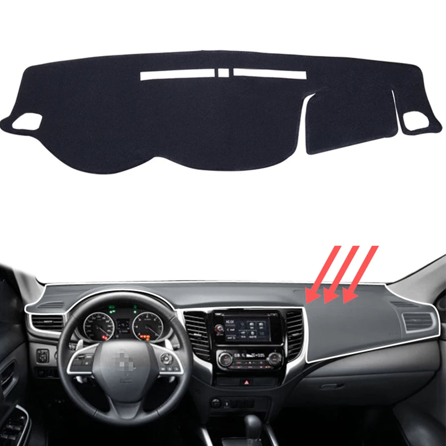 Anti-Glare Dashboard Carpet Cover for Mitsubishi Triton 2015–2023 Dashboard Mat CATUSIKI BLACK LHD