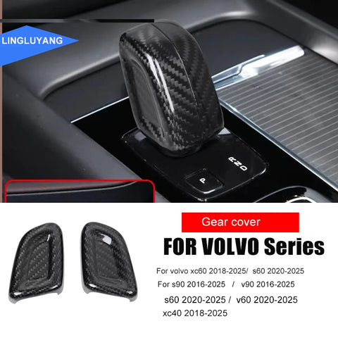 Carbon Fiber Gear Lever Cover for Volvo Car Interior Accessory LINGLUYANG