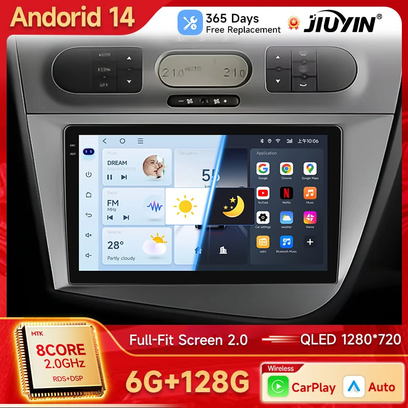 Android Head Unit Wireless CarPlay for Seat Leon 2005–2012 Android Head Unit JIUYIN
