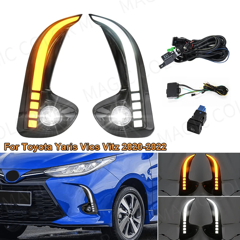 LED DRL White Yellow Signal for Toyota Yaris 2020 Car Interior Accessory MAGIC COLORM