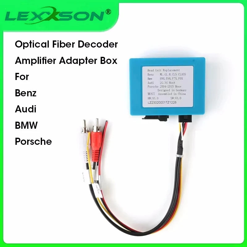 Optical Fiber Decoder Box for Mercedes-Benz and Porsche Audio Car Interior Accessory OEM
