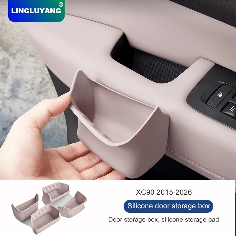 Door Armrest Storage Pad for Volvo XC90 2015-2026 Car Interior Accessory LINGLUYANG