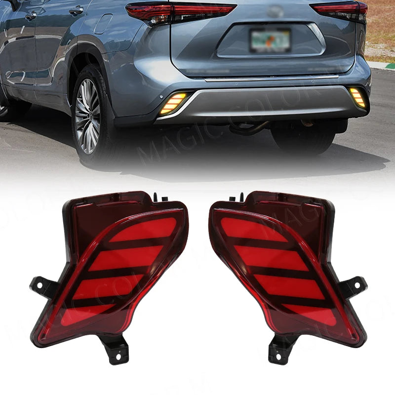 LED Rear Bumper Light Turn Signal for Toyota Highlander 2020 2021 LED Ambient Light MAGIC COLORM