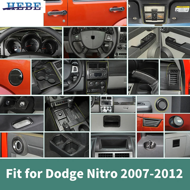 Interior Trim Carbon Fiber for Dodge Nitro 2007-2012 Car Interior Accessory HEBE