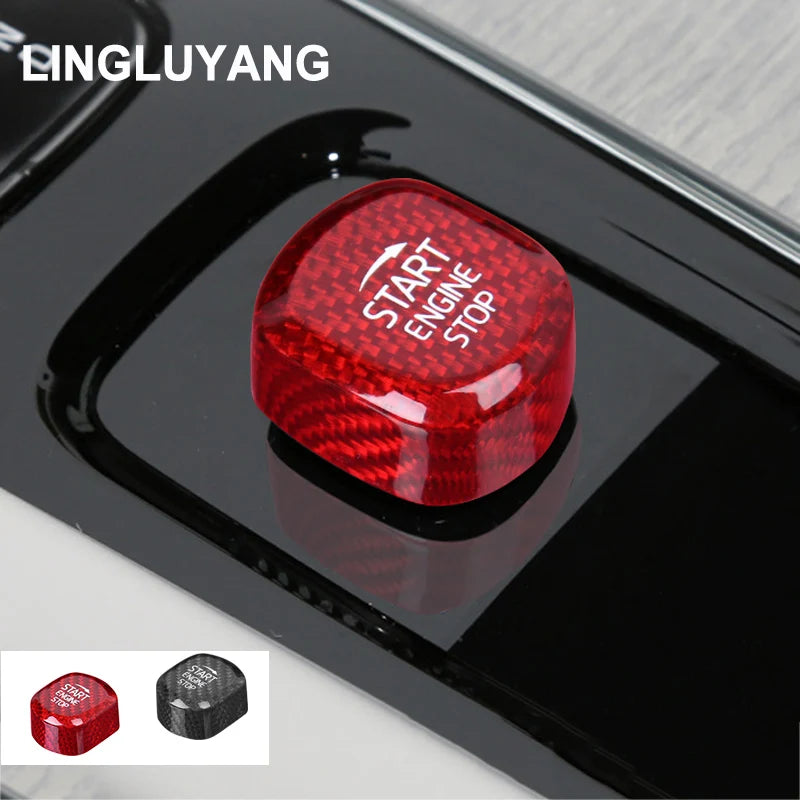 Carbon Fiber Engine Start Button Cover for Volvo Car Interior Accessory LINGLUYANG