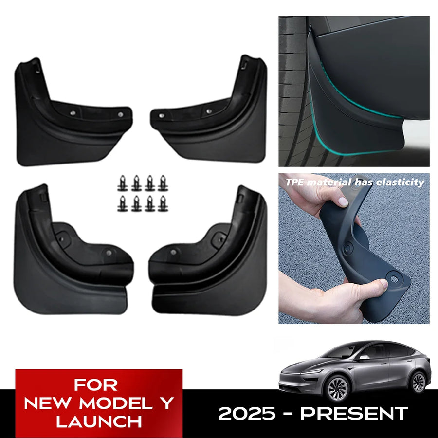 TPE Mud Flaps for Tesla New Model Y 2025 Launch Juniper No Drilling Mud Flaps TEKSY