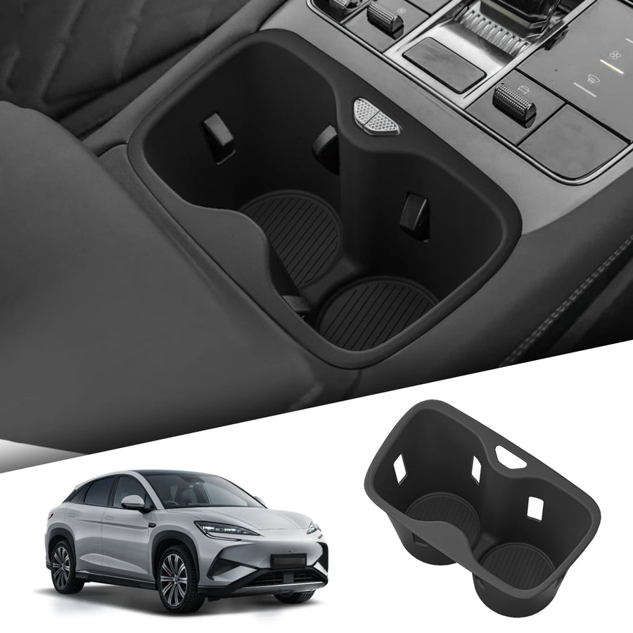 For BYD Sealion 7 2025+ Water Cup Holder Insert Cup Box Shock-Absorbing Tray TPE Tidying Auto Interior Accessories Drinks hol