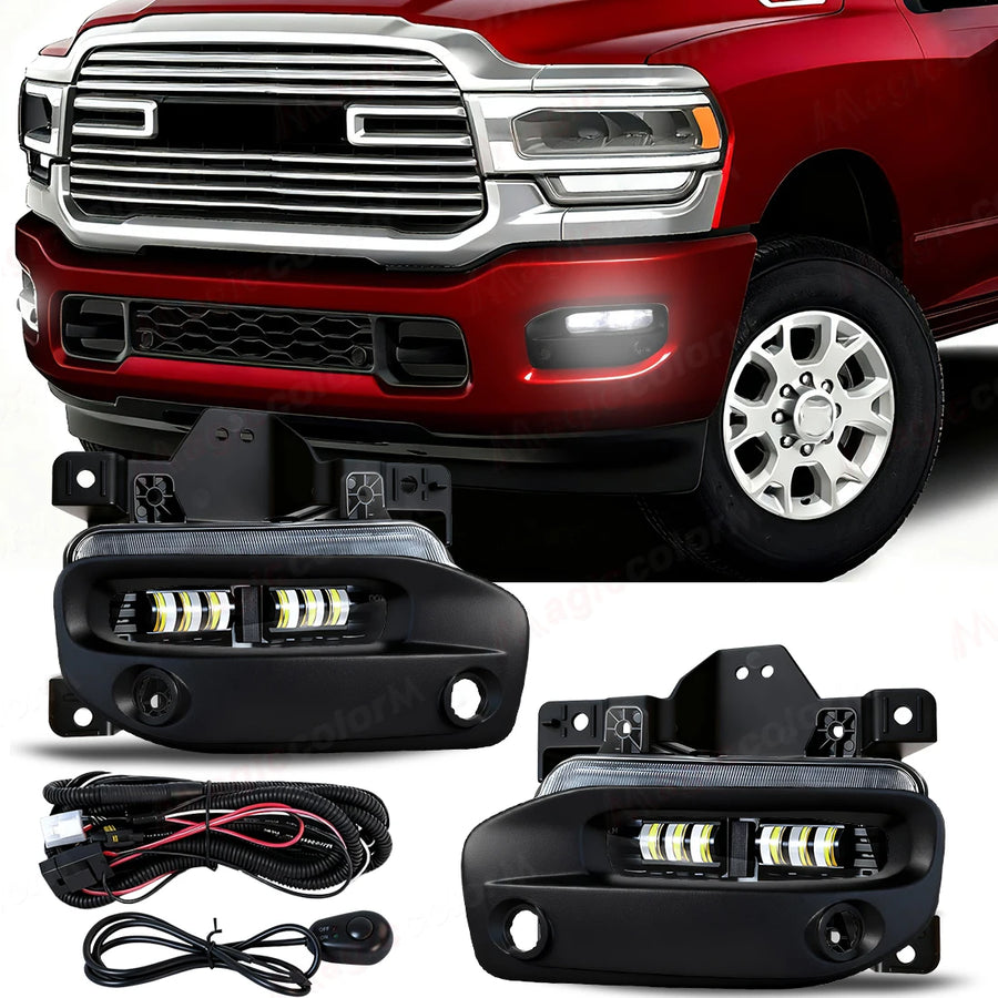 LED Fog Lamps DRL for Dodge Ram 2500 3500 2019-2024 Car Interior Accessory MAGIC COLORM