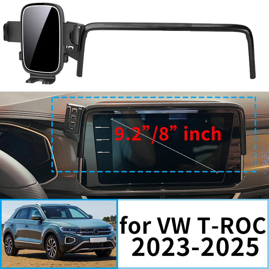 Stable Clip-On Wireless Phone Holder for VW T-ROC 2023–2025 Car Phone Holder CATUSIKI