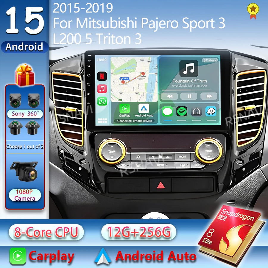 Android 15 Multimedia Stereo System for Mitsubishi Pajero Sport Android Head Unit RSNAVI