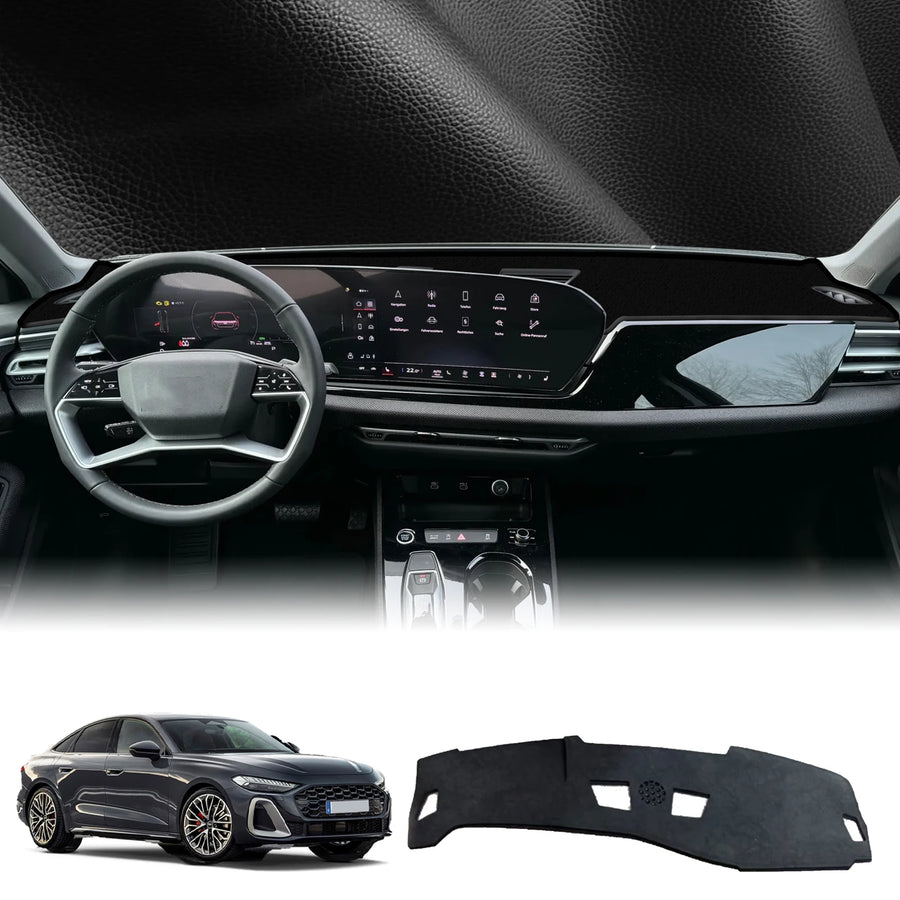 Premium Leather Dashboard Cover for Audi A5 S5 RS5 2025–2027 Dashboard Mat CATUSIKI Leather RED LINE For Right Hand Drive Wit