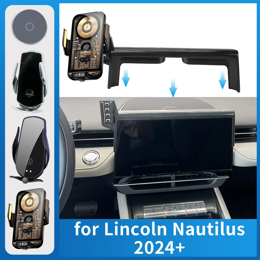 Wireless Charging Phone Mount for Lincoln Nautilus 2024–2025 Car Phone Holder OEM