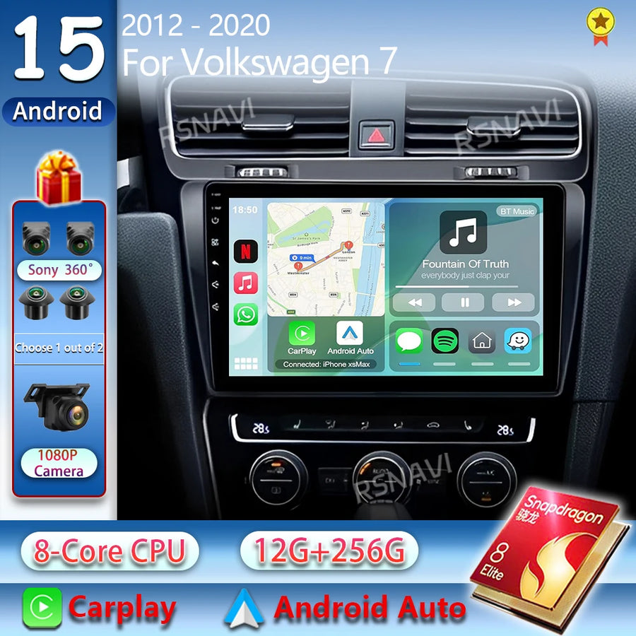 2K QLED Android 15 Head Unit for VW Golf 7 2011-2021 Android Head Unit RSNAVI